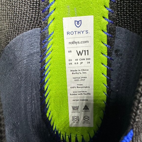 Rothys Ballet Flats Shoes Womens Size 11 Black Round Slip On Business Casual - Picture 4 of 13